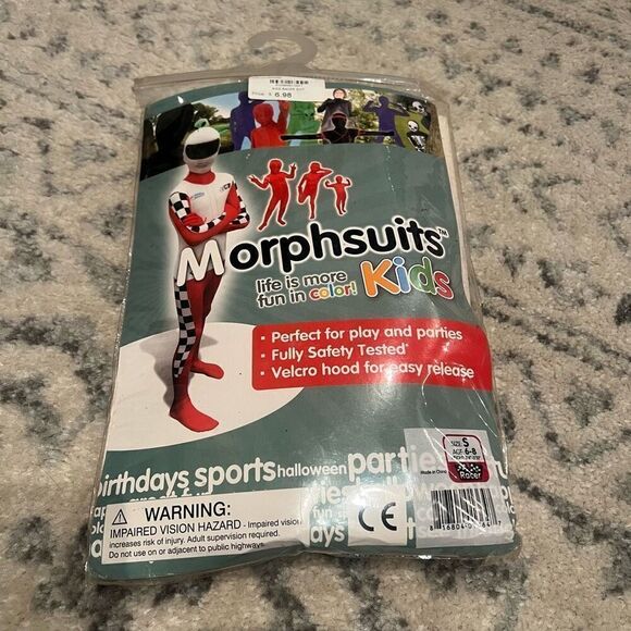 Kid’s Red and Checkered Morphsuit - Picture 1 of 4